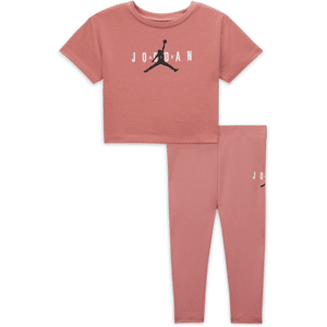 Bæredygtigt sæt med Jordan-leggings til babyer (12-24 M) - Pink Pink 18M