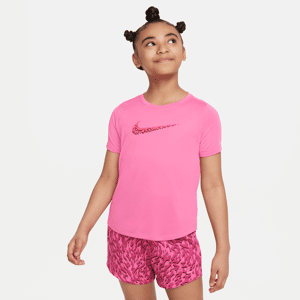 Kortærmet Nike One-træningsoverdel til større børn (piger) - Pink Pink S
