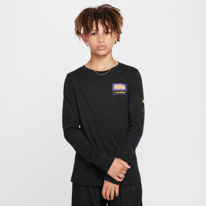 Los Angeles Lakers Essential Nike NBA-T-shirt med lange ærmer til større børn (drenge) - sort sort S