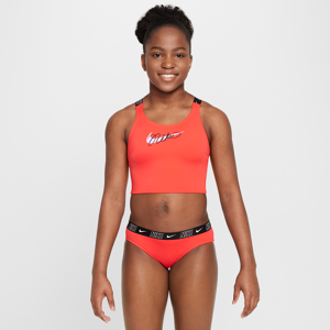 Nike Swim Midkini-sæt med krydsryg til større børn (piger) - rød rød S