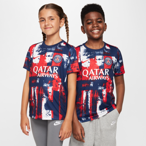 Paris Saint-Germain Academy Pro Home Nike Dri-FIT Pre-Match-fodboldtrøje med korte ærmer til større børn - blå blå M