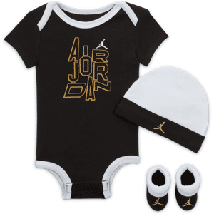 Tredelt Jordan Holiday Shine-bodysuit-sæt i æske til babyer - sort sort 0-6M