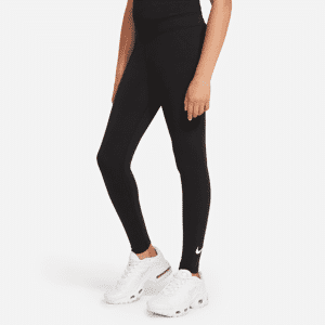 Nike Sportswear Favorites-Swoosh-leggings til større børn (piger) - sort sort S