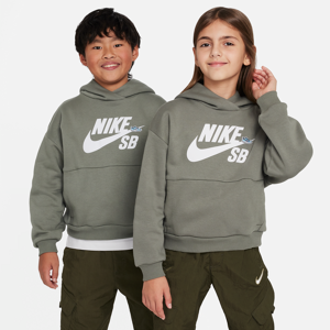 Overdimensioneret Nike SB Icon EasyOn-pullover-hættetrøje i fleece til større børn - grå grå S