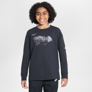 Los Angeles Lakers Essential Nike NBA Max90 -T-shirt med lange ærmer til større børn (drenge) - sort sort XL
