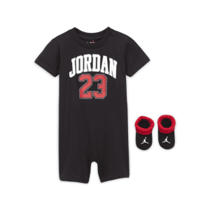Jordan-sæt med buksedragt og booties til babyer - sort sort 0-6M