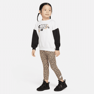 Nike Floral-sæt med crewtrøje og leggings til småbørn - brun brun 2T