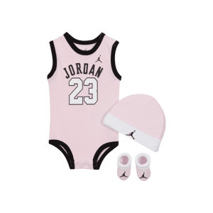 Jordan Jumpman-sæt med body, hue og booties til babyer - Pink Pink 0-6M