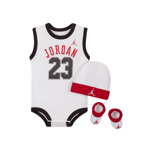 Jordan Jumpman-sæt med body, hue og booties til babyer - hvid hvid 6-12M