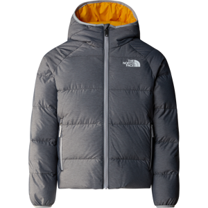 The North Face Boys' Reversible North Down Hooded Jacket TNF Medium Grey Heat M, TNF MEDIUM GREY HEAT