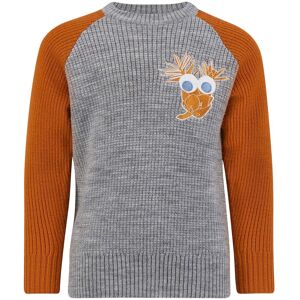 Ulvang Kids' Piny Warm Round Neck Grey Melange/Mango 122, Grey Melange/Mango