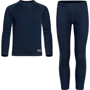 Urberg Juniors' Selje Merino-Bamboo Set Dark Navy/Mallard Blue 122/128, Dark Navy/Mallard Blue