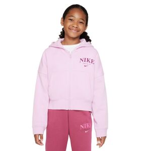 Nike Sportswear Trend Full Zip Fleece Hættetrøje Piger Tøj Pink 128137 / S