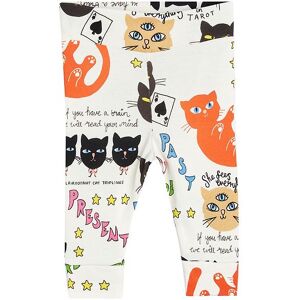 Mini Rodini Leggings - Clairvoyant Cats - Hvid/multifatvet - Mini Rodini - 50 - Leggings