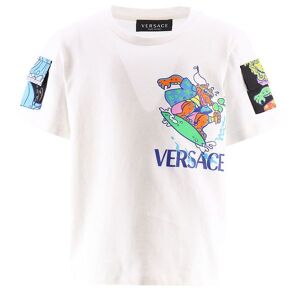 Versace T-Shirt - Hvid M. Print/lommer - Versace - 8 År (128) - T-Shirt