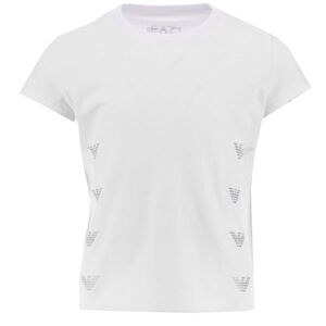 Ea7 T-Shirt - Hvid M. Sølvlogoer - Ea7 - 12 År (152) - T-Shirt