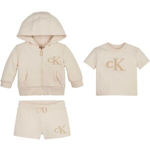 Klein Sæt - Cardigan/t-Shirt/shorts - Whitecap Gray - Calvin Klein - 3 År (98) - Sweatsæt