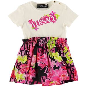 Versace Kjole - Orchid - Hvid/sort M. Pink - Versace - 18-24 Mdr - Kjole