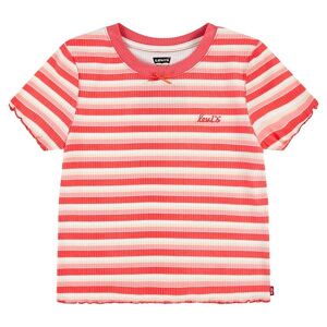Levis Kids T-Shirt - Rib - Striped - Rose Of Sharon - Pink - Levis - 14 År (164) - T-Shirt