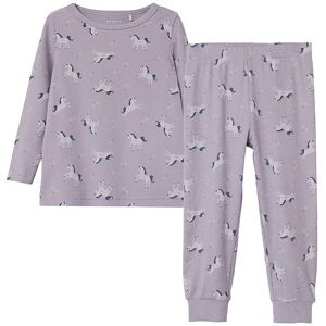 Name It Nattøj - Noos - Nmfnightset Unicorn - Lavender Aura M. E - Name It - 3-4 År (98-104) - Nattøj 2-Delt