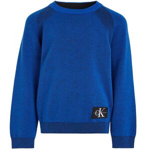 Klein Bluse - Strik - Two Toned Badge - Kettle Blue - Calvin Klein - 16 År (176) - Bluse
