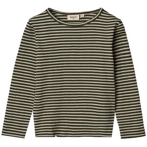 Wheat Bluse - Uld - Green Stripe - Wheat - 6 År (116) - Bluse