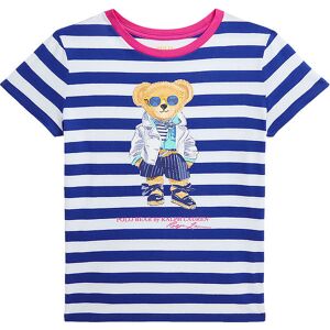 Polo Ralph Lauren T-Shirt - Hvid/blåstribet M. Bamse - Polo Ralph Lauren - 12-14 År (152-164) - T-Shirt