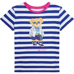 Polo Ralph Lauren T-Shirt - Hvid/blåstribet M. Bamse - Polo Ralph Lauren - 3 År (98) - T-Shirt