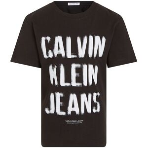 Klein T-Shirt - Pixel Logo Relaxed - Sort M. Hvid - Calvin Klein - 14 År (164) - T-Shirt