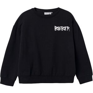 Name It Sweatshirt - Nkfjabs Justin Bieber - Sort - Name It - 9-10 År (134-140) - Sweatshirt