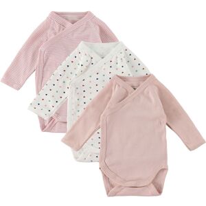 Petit Bateau Slå-Om Body L/æ - 3-Pak - Rosa/hvid - Petit Bateau - 6 Mdr - Body L/æ