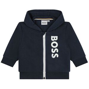 Cardigan - Navy M. Hvid - Boss - 1½ År (86) - Cardigan