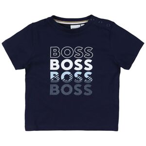 T-Shirt - Navy M. Hvid/lyseblå - Boss - 3 År (98) - T-Shirt