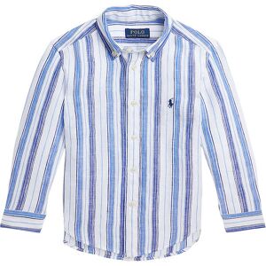 Polo Ralph Lauren Skjorte - Hør - Blå/hvidstribet - Polo Ralph Lauren - 14-16 År (164-176) - Skjorte