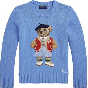 Polo Ralph Lauren Bluse - Strik - Harbor Island Blue M. Bamse - Polo Ralph Lauren - 12-14 År (152-164) - Bluse