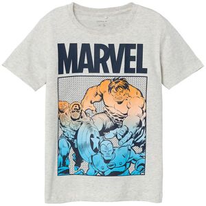 Name It T-Shirt - Nkmfrance Marvel - Light Grey Melange - Name It - 11-12 År (146-152) - T-Shirt