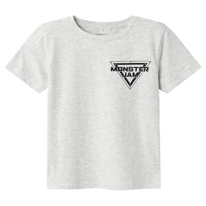 Name It T-Shirt - Nkmfajr Monster Jam - Light Grey Melange - Name It - 9-10 År (134-140) - T-Shirt
