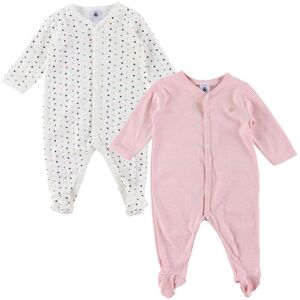 Petit Bateau Natdragt - 2-Pak - Hvid M. Hjerter/rosastribet - Petit Bateau - 12 Mdr - Natdragt