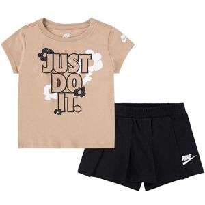 Nike Shortssæt - T-Shirt/shorts - Sort M. Blomster - Nike - 3 År (98) - Shorts