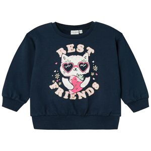 Name It Sweatshirt - Nmfvisus - Dark Sapphire/best Friends - Name It - 3 År (98) - Sweatshirt