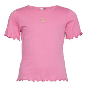 Vero Moda Girl - Vmpopsicle - Pink Cosmos/ Badge - Vero Moda Girl - 9-10 År (134-140) - T-Shirt