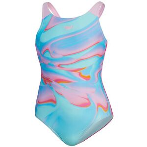 Speedo Badedragt - Printed Pulseback - Blue/pink - Speedo - 5-6 År (110-116) - Badetøj