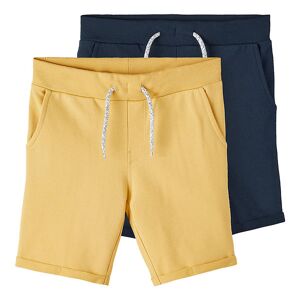 Name It Sweatshorts - Nkmvermo - 2-Pak - Ochre/ Dark Sapphire - Name It - 4 År (104) - Shorts