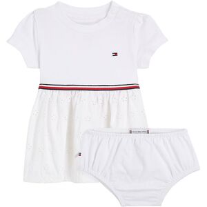 Tommy Hilfiger Kjole M. Bloomers - Broderie Combi - Hvid - Tommy Hilfiger - 1 År (80) - Kjole