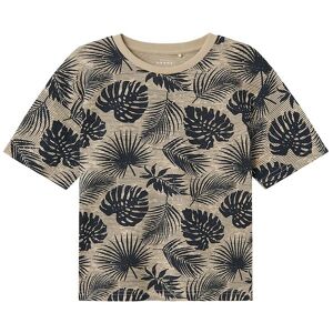 Name It T-Shirt - Nkmvalther - Pure Cashmere/leafs - Name It - 7-8 År (122-128) - T-Shirt
