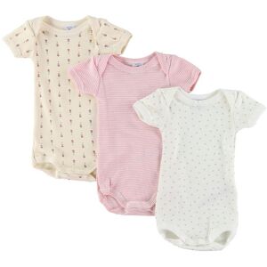 Petit Bateau Body K/æ - 3-Pak - Hvid/beige/rosa - Petit Bateau - 6 Mdr - Body K/æ