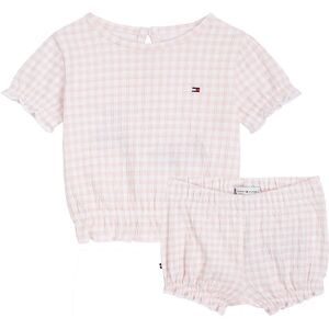 Tommy Hilfiger Sæt - T-Shirt/bloomers - Ruffle Gingham - White/p - Tommy Hilfiger - 1½ År (86) - T-Shirt