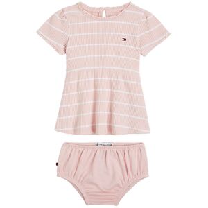 Tommy Hilfiger Kjole M. Bloomers - Rib - Whimsy Pink/white Strip - Tommy Hilfiger - 62 - Kjole