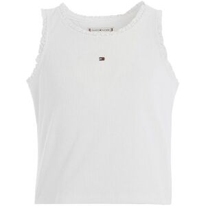 Tommy Hilfiger Top - Rib - Essential - Hvid - Tommy Hilfiger - 14 År (164) - Tanktop