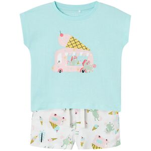 Name It Shortssæt - Nmfvigea - Blue Tint/unicorns And Icecreams - Name It - 3 År (98) - Shorts